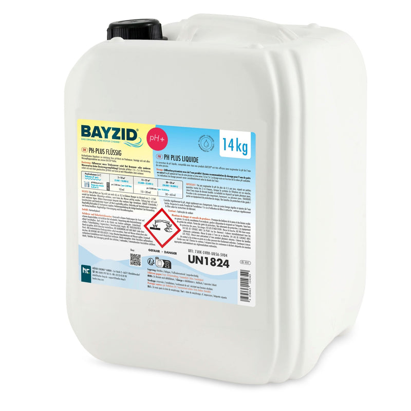 14 kg BAYZID® pH Plus flüssig für Pools in Kanistern - Höfer Chemie GmbH