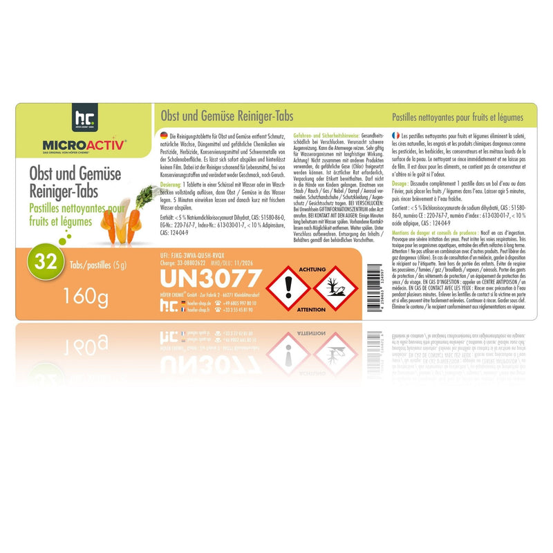 160 g Microactiv® Obst & Gemüse Reiniger Tabs