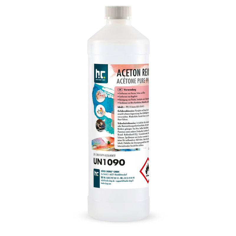 1 L Höfer Chemie® Aceton rein 99,5% in Flaschen - Höfer Chemie GmbH