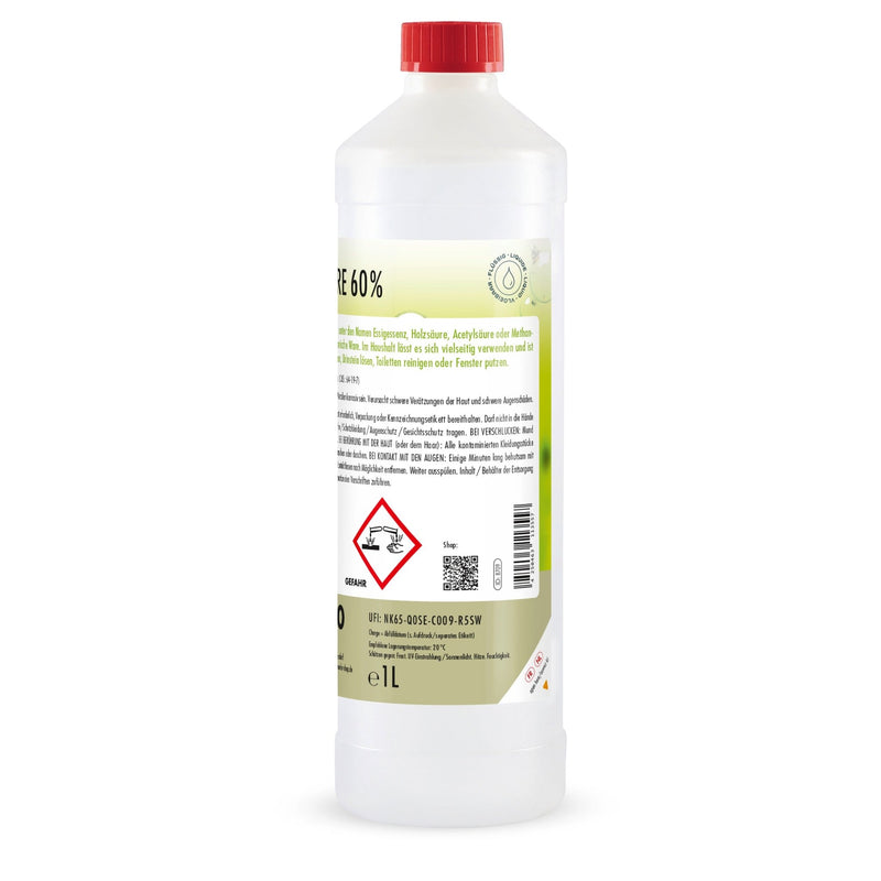 1 L Höfer Chemie® Essigsäure 60% in Flaschen - Höfer Chemie GmbH