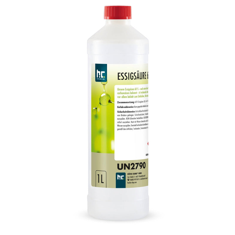 1 L Höfer Chemie® Essigsäure 60% in Flaschen - Höfer Chemie GmbH