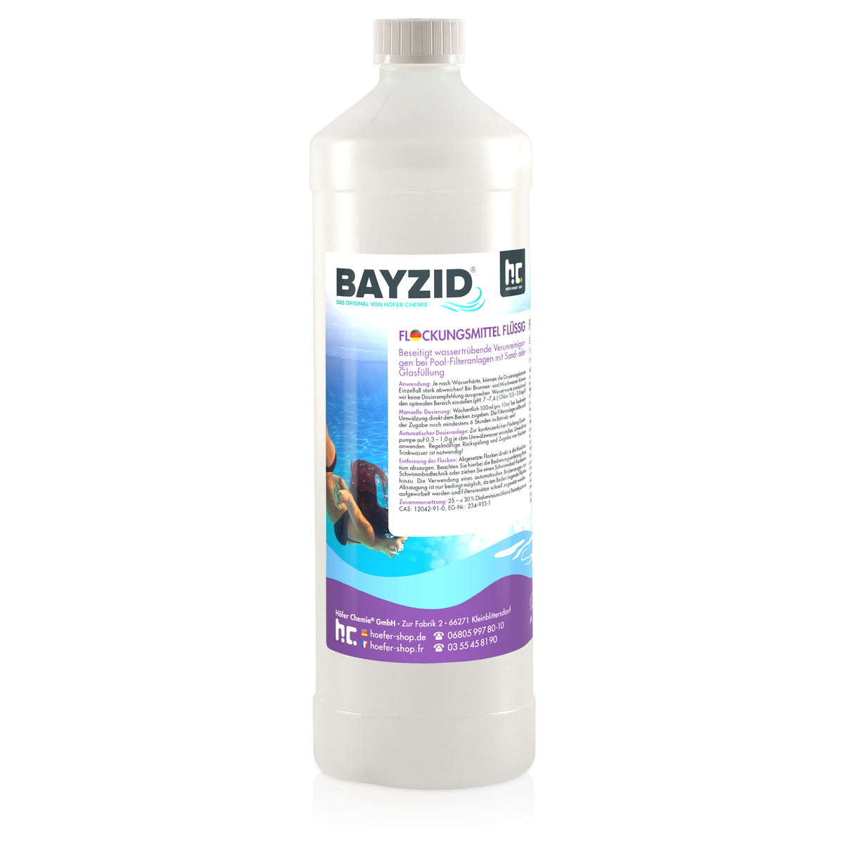 hofer fahrradpumpe 1 L BAYZID® Flockungsmittel flüssig für Pools in Flaschen– Höfer Chemie GmbH