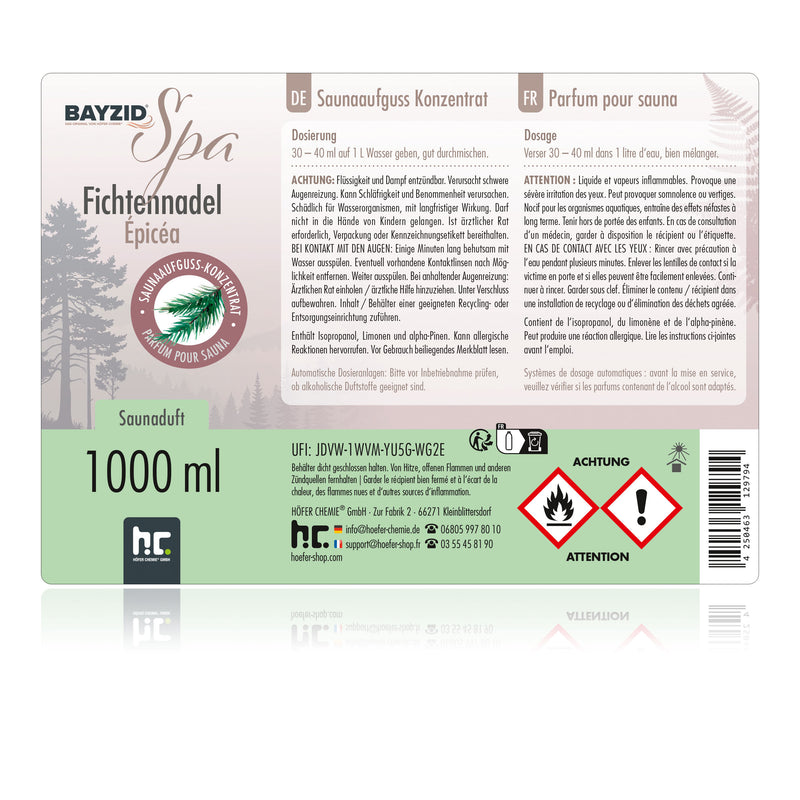 1 L BAYZID® SPA Saunaaufguss Fichtennadel