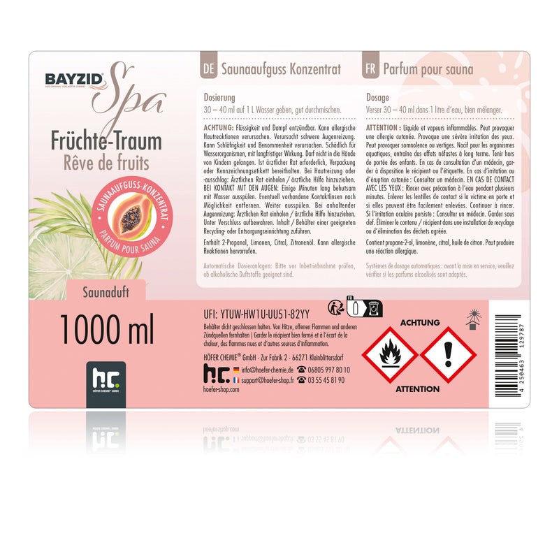 1 L BAYZID® SPA Saunaaufguss Früchte-Traum