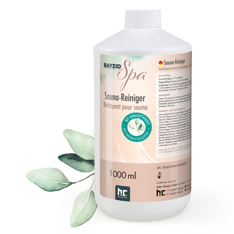 1 L Nettoyant pour sauna BAYZID® SPA au parfum d'eucalyptus