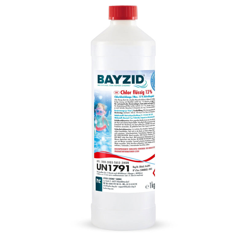 1 kg BAYZID® Chlor 13% flüssig für Pools - Höfer Chemie GmbH