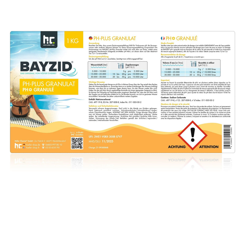 1 kg BAYZID® pH Plus Granulat für den Pool - Höfer Chemie GmbH