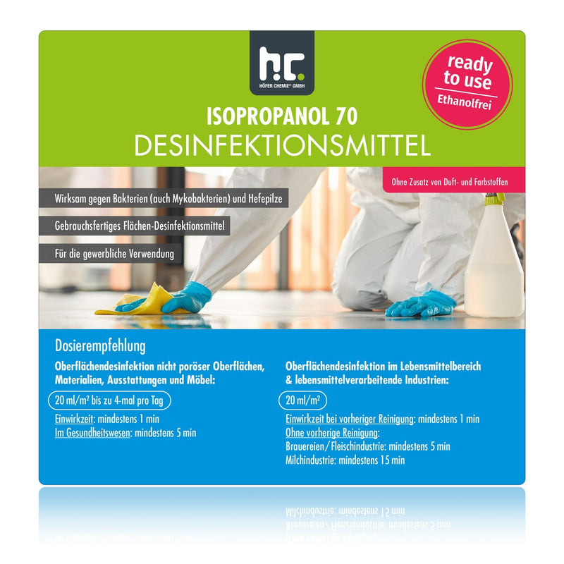 5 L Isopropanol 70 - Desinfektionsmittel für Oberflächen - Höfer Chemie GmbH