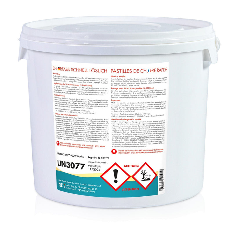 5 kg BAYZID® Chlortabs 20g schnell löslich im Eimer - Höfer Chemie GmbH