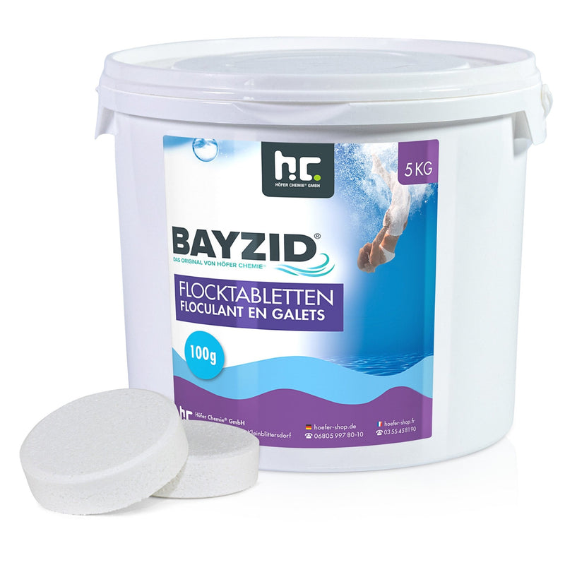 5 kg BAYZID® Flocktabletten für Pools in Eimer - Höfer Chemie GmbH
