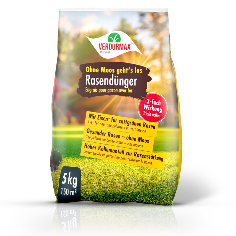 5 kg VERDURMAX® Rasendünger mit Eisen - Ohne Moos geht´s los