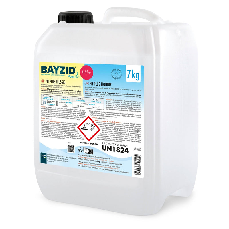 7 kg BAYZID® pH Plus flüssig für Pools in handlichen Kanistern - Höfer Chemie GmbH