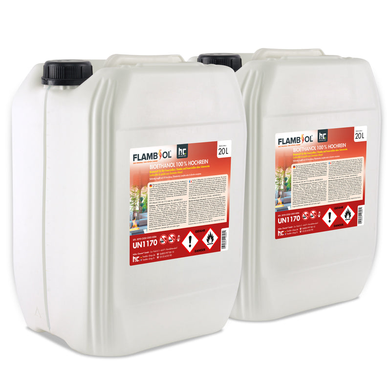 20 L FLAMBIOL® bio-ethanol 100% hoge zuiverheid in jerrycan
