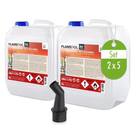 Bioéthanol à 100% dénaturé FLAMBIOL® en bidon de 5 L