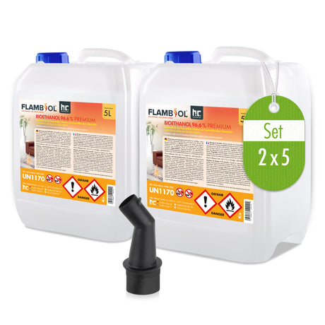 Bioéthanol 96,6% FLAMBIOL® pour cheminées en bidon de 5 L