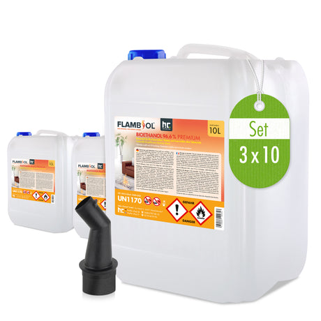Bioéthanol à  96,6% FLAMBIOL® dénaturé en bidon de 10 L