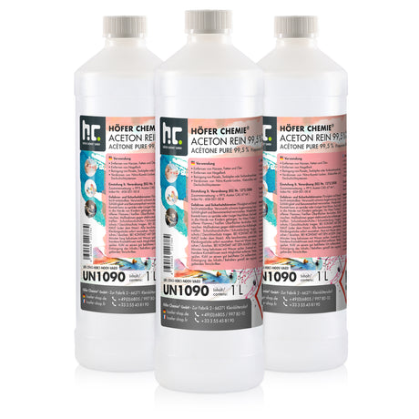 Acétone pur 99,5% Höfer Chemie® en bouteille de 1 L