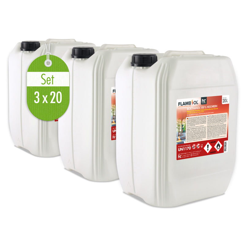20 L FLAMBIOL® bio-ethanol 100% hoge zuiverheid in jerrycan