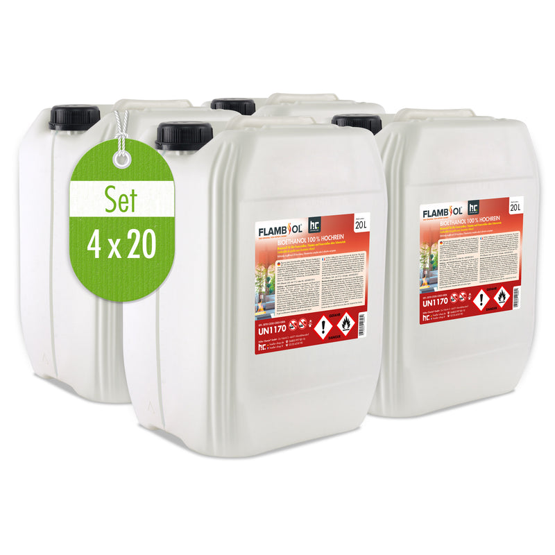 20 L FLAMBIOL® bio-ethanol 100% hoge zuiverheid in jerrycan