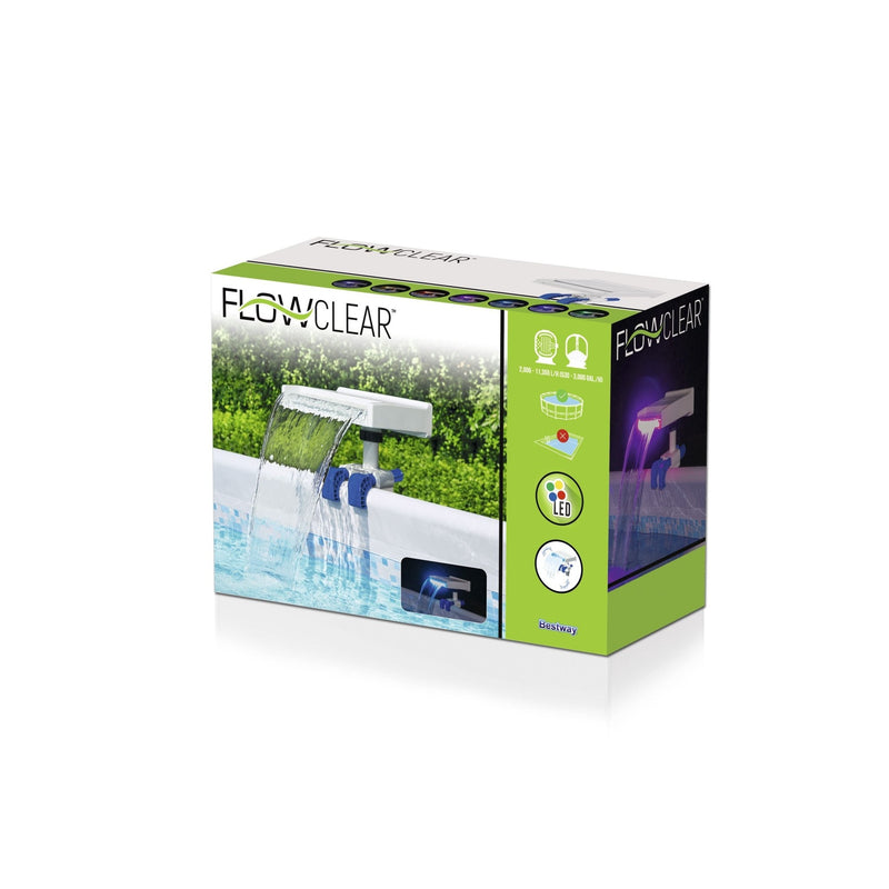 Flowclear™ Pool Wasserfall mit LED-Licht für Stahlrahmen Pools