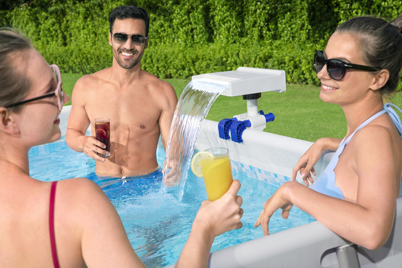 Flowclear™ Pool Wasserfall mit LED-Licht für Stahlrahmen Pools