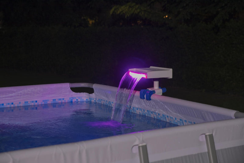Flowclear™ Pool Wasserfall mit LED-Licht für Stahlrahmen Pools