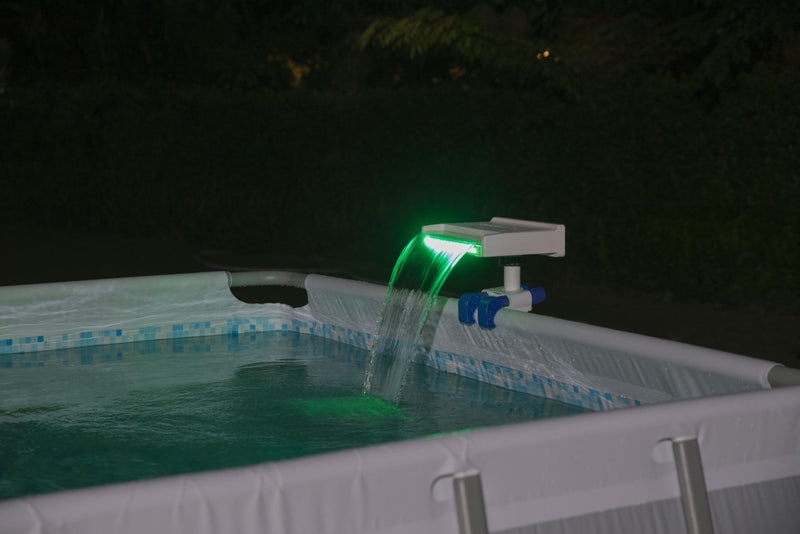 Flowclear™ Pool Wasserfall mit LED-Licht für Stahlrahmen Pools