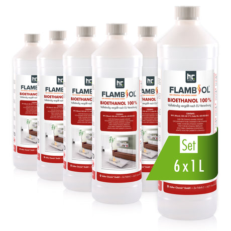 Bioéthanol à 100% dénaturé FLAMBIOL® en bouteille de 1L