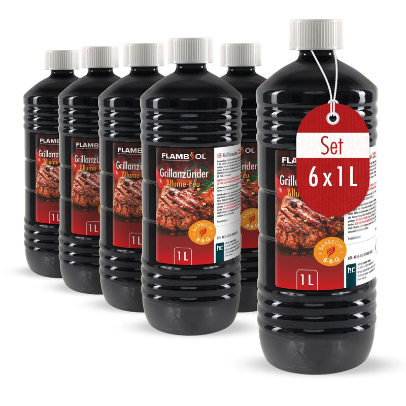 1 L FLAMBIOL® Grillanzünder flüssig für Grills und Feuerstellen in Flasche - Höfer Chemie GmbH