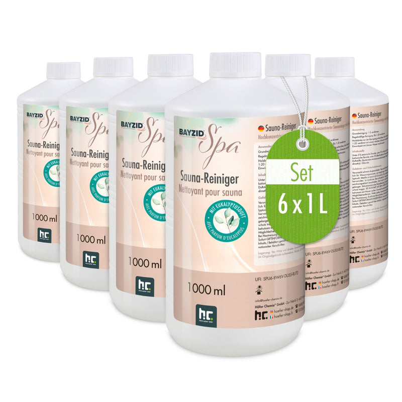 1 L BAYZID® SPA Saunareiniger mit Eukalyptusduft - hochkonzentriertes Reinigungsmittel - Höfer Chemie GmbH