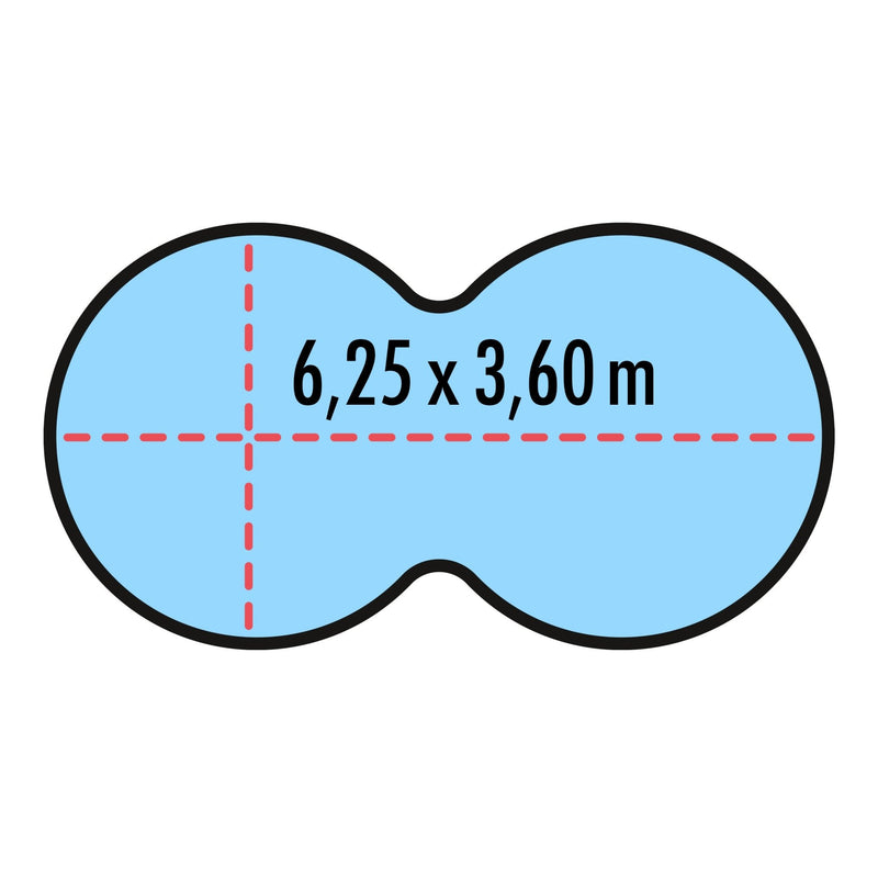 Poolabdeckung für achtförmige Pools 6,25 x 3,60 m - Höfer Chemie GmbH