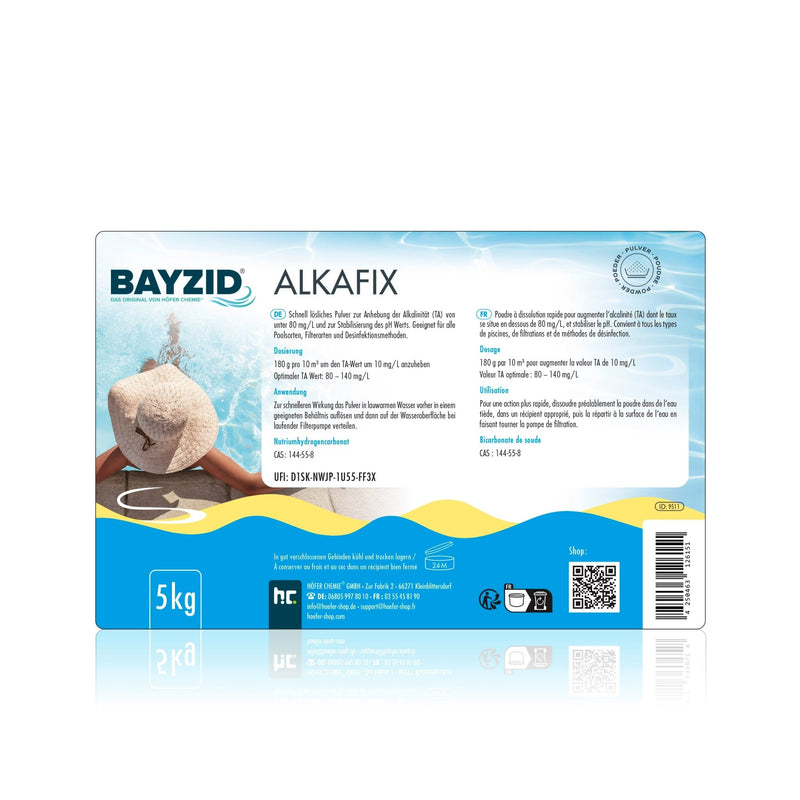 5 kg BAYZID® Alkafix zur Anhebung der Alkalinität (TA) in Eimer - Höfer Chemie GmbH