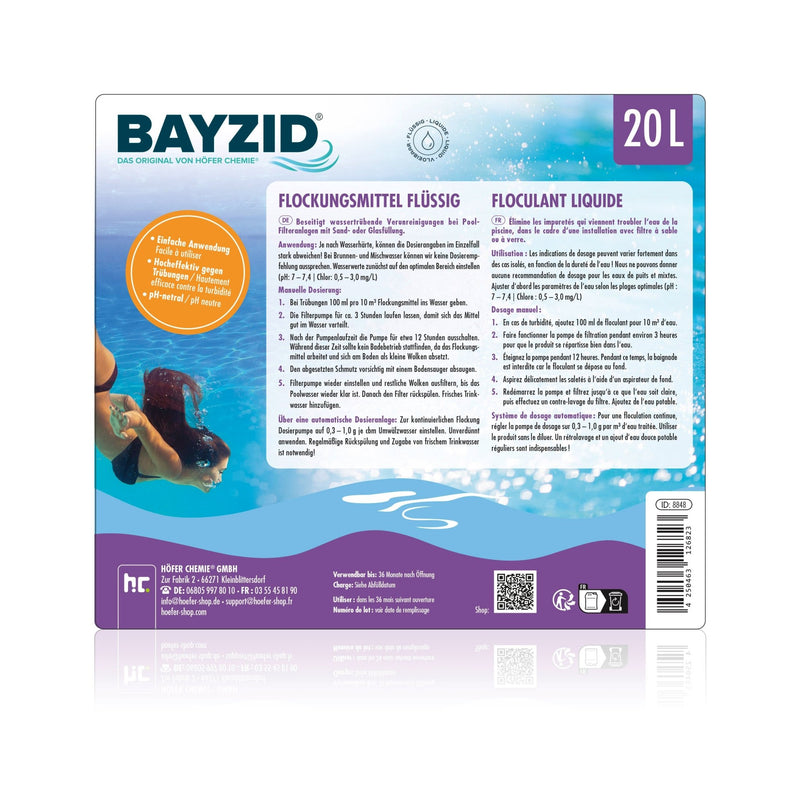 20 L BAYZID® Flockungsmittel flüssig für Pools für Kanister - Höfer Chemie GmbH