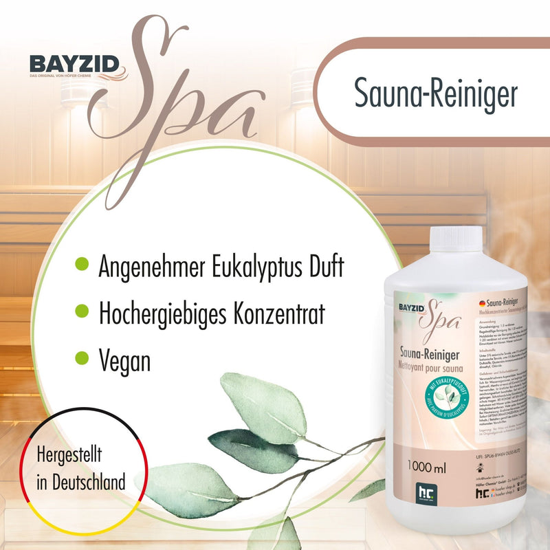 1 L BAYZID® SPA Saunareiniger mit Eukalyptusduft - hochkonzentriertes Reinigungsmittel