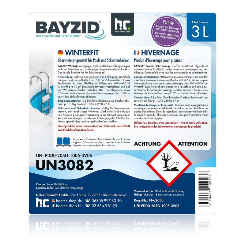 3 L BAYZID® Winterfit Überwinterungsmittel für Pools in Kanister - Höfer Chemie GmbH