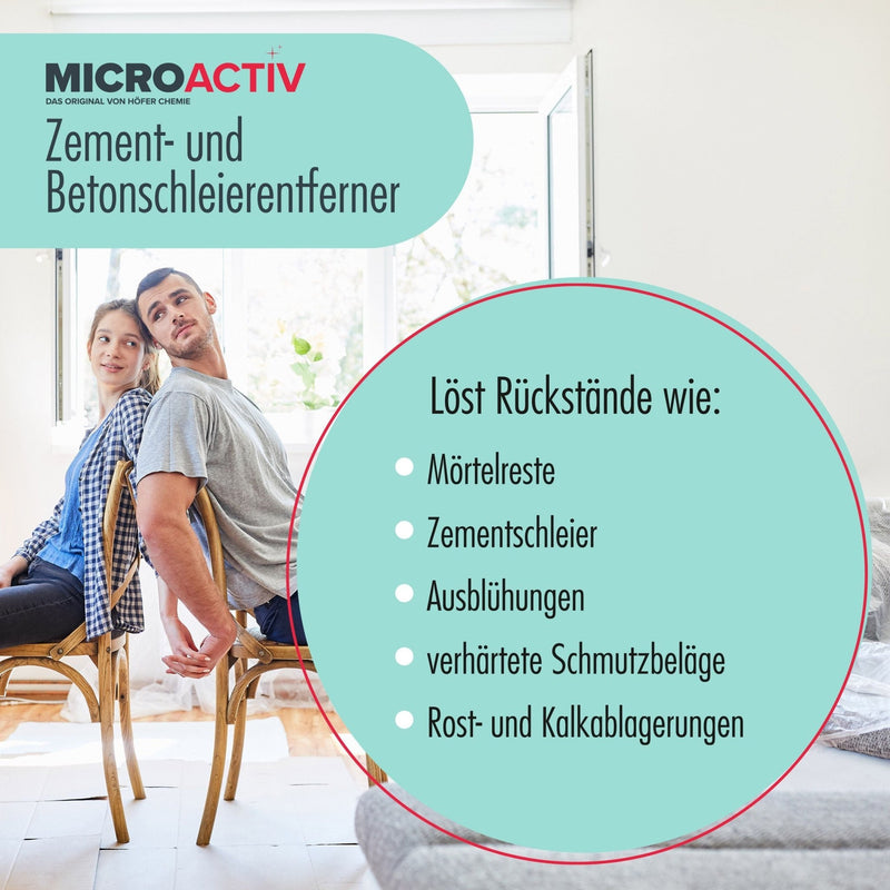 1 L Microactiv® Zement - und Betonschleierentferner in Flaschen - Höfer Chemie GmbH