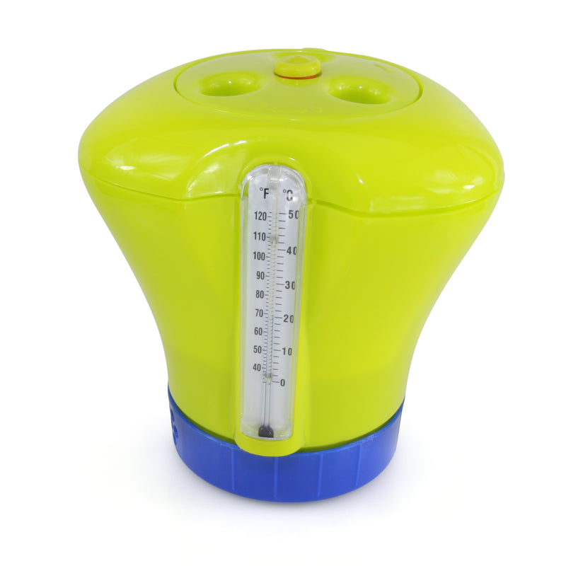 Pool Dosierschwimmer inkl. Thermometer Grün