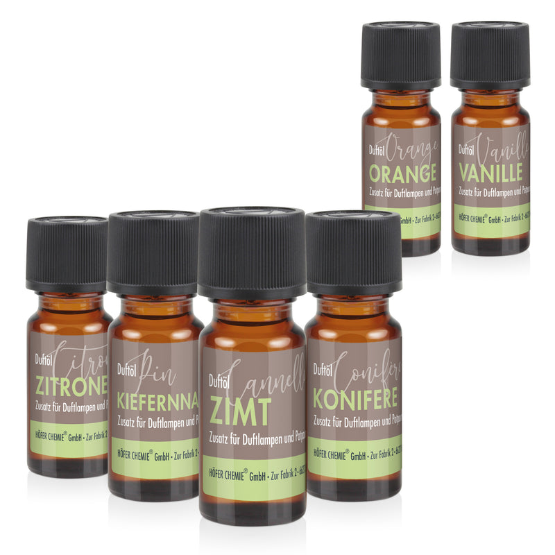6x 10 ml geurolie set 10