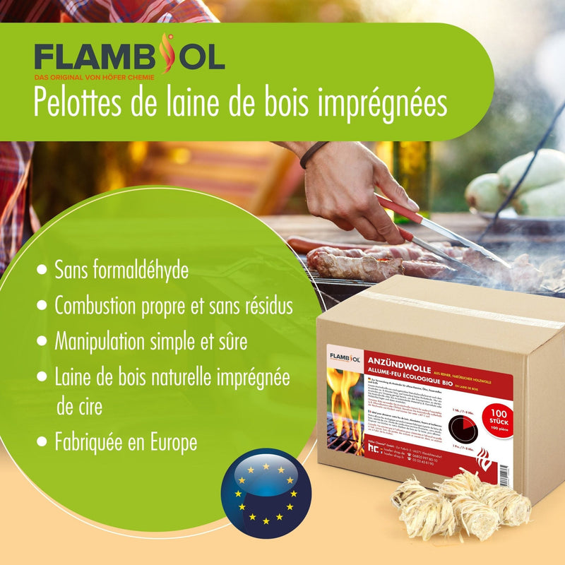 100 Stk. FLAMBIOL® Anzündwolle - Höfer Chemie GmbH