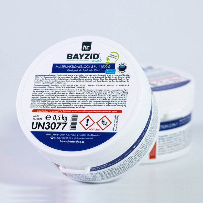 500 g BAYZID® Multiblock 5in1 für Pools - Höfer Chemie GmbH