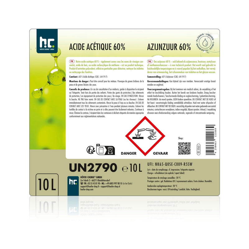 10 L Höfer Chemie® Essigsäure 60% - Höfer Chemie GmbH