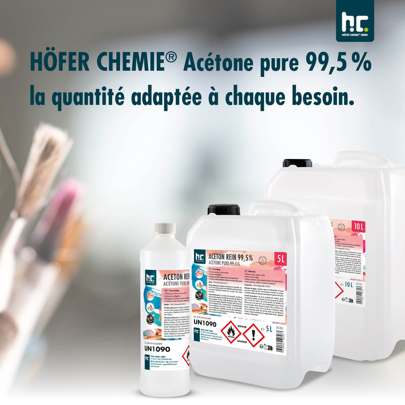 1 L Höfer Chemie® Aceton rein 99,5% in Flaschen - Höfer Chemie GmbH