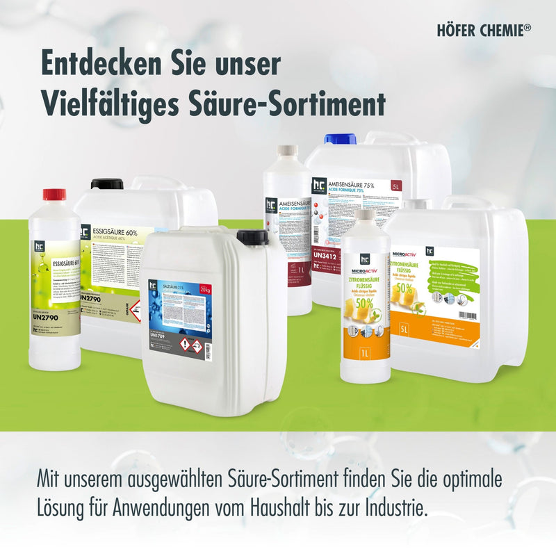 1 L Höfer Chemie® Ameisensäure 75% technische Qualität in Flaschen - Höfer Chemie GmbH