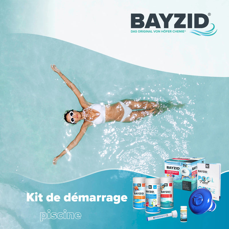 BAYZID® Pool Wasserpflege Starterset 7 - tlg durch Chlor, PH Minus und Multitabs - Höfer Chemie GmbH