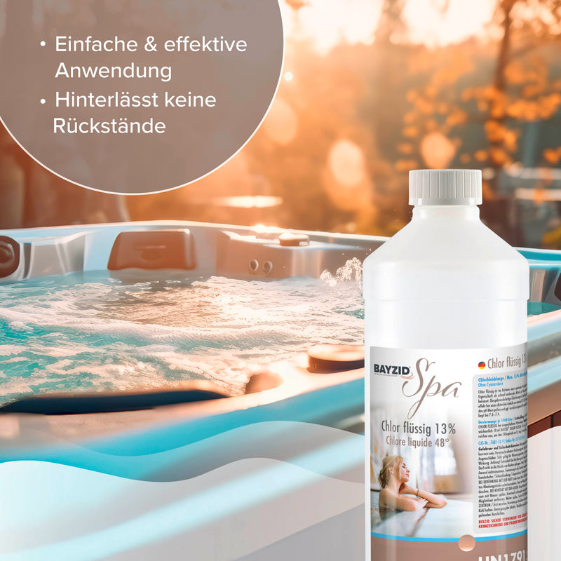 1 kg BAYZID® SPA Chlor flüssig für Whirlpools & Planschbecken
