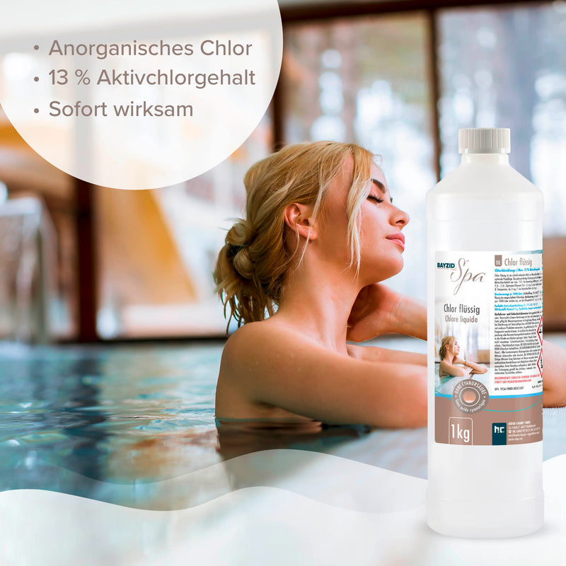 1 kg BAYZID® SPA Chlor flüssig für Whirlpools & Planschbecken - Höfer Chemie GmbH