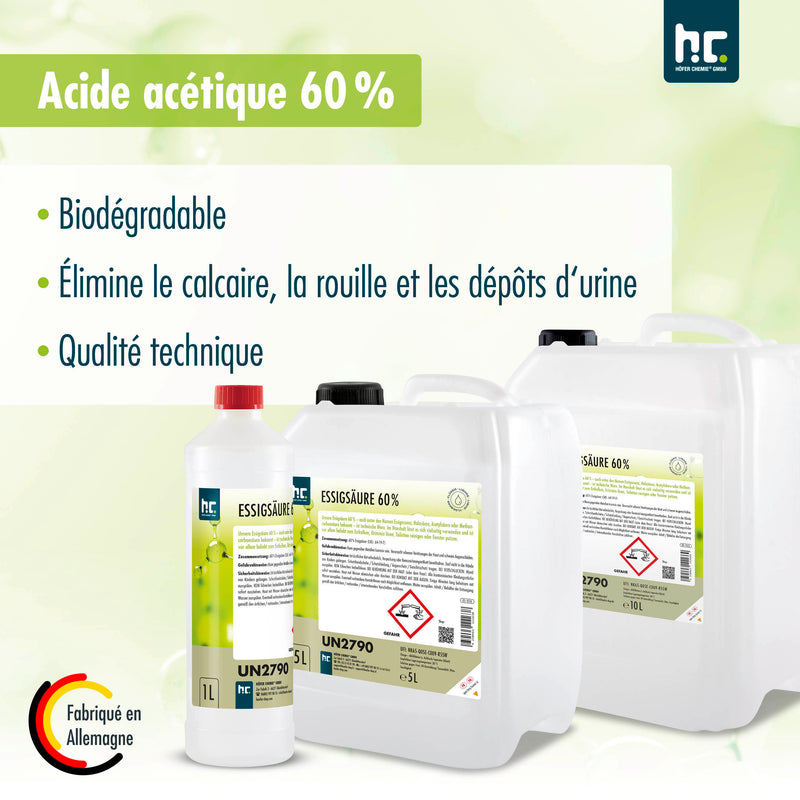 5 L Höfer Chemie® Essigsäure 60% in Kanistern - Höfer Chemie GmbH