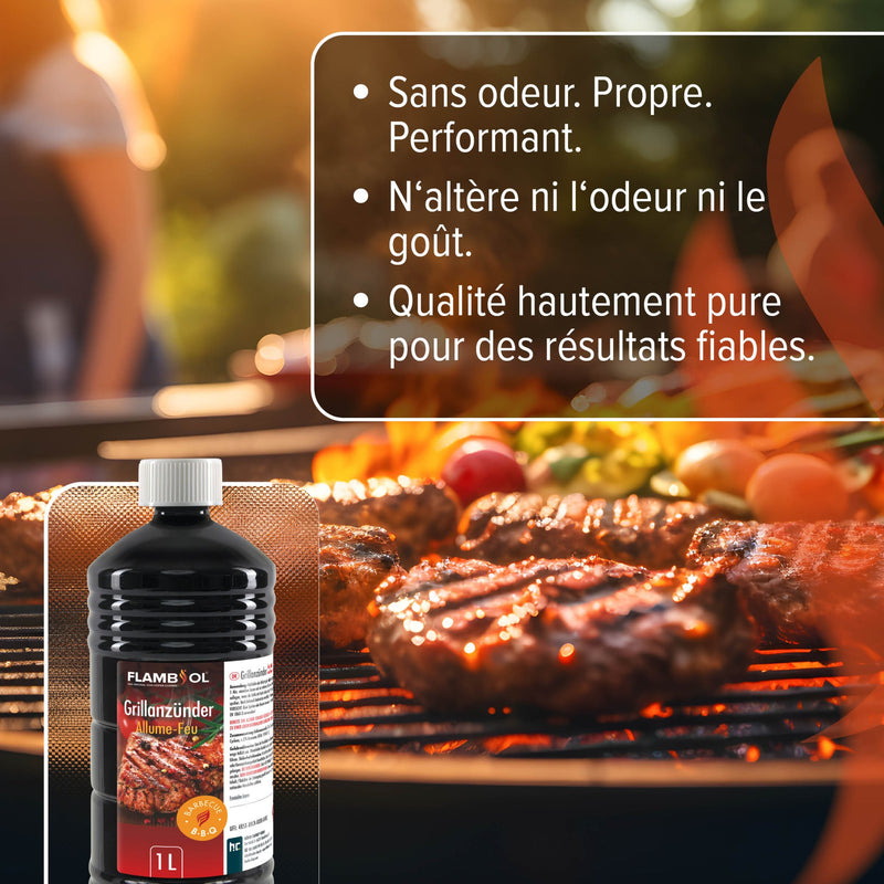 1 L FLAMBIOL® Grillanzünder flüssig für Grills und Feuerstellen in Flasche - Höfer Chemie GmbH