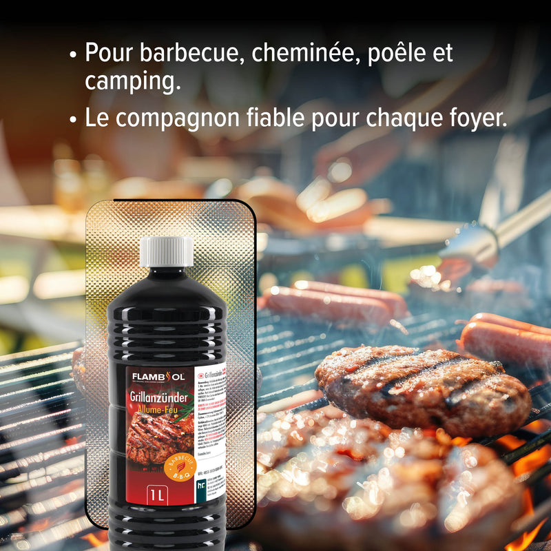 1 L FLAMBIOL® Grillanzünder flüssig für Grills und Feuerstellen in Flasche - Höfer Chemie GmbH