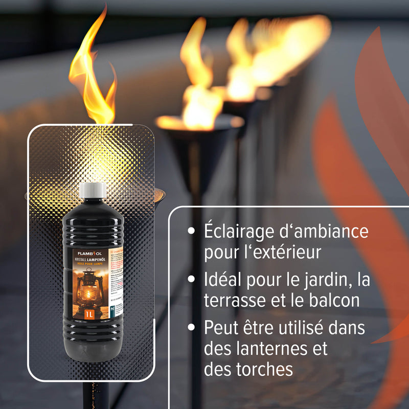 1 L FLAMBIOL® Lampenöl Hochrein Kristallklar in Flaschen - Höfer Chemie GmbH